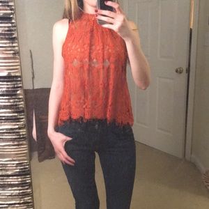 NWOT Lace High Neck Tank